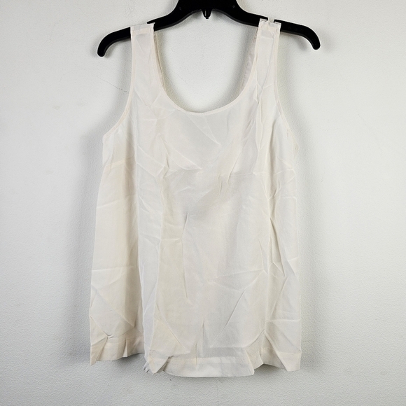 Madewell Silk Lookout Bow-Back Cut out Top Large NWT Ivory Summer Dainty - Picture 4 of 9